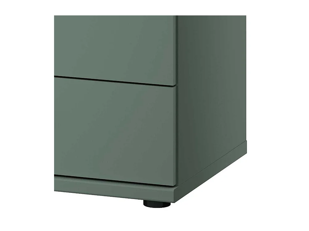 Hochkommode mit vier Schubladen in Graugrün Landhausstil
