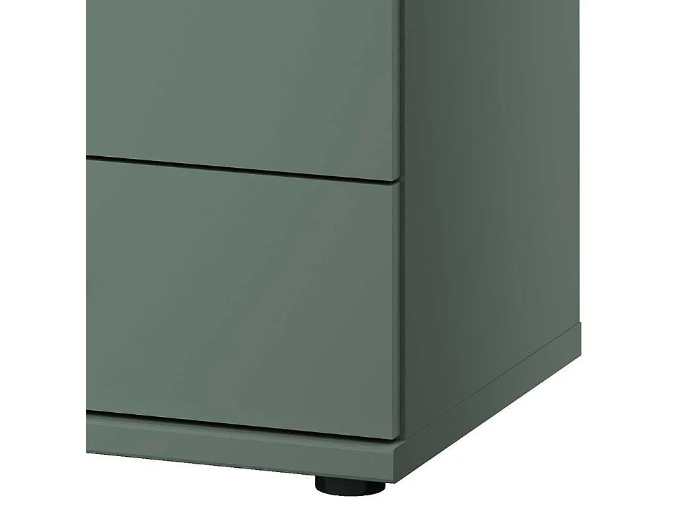 Hochkommode mit vier Schubladen in Graugrün Landhausstil