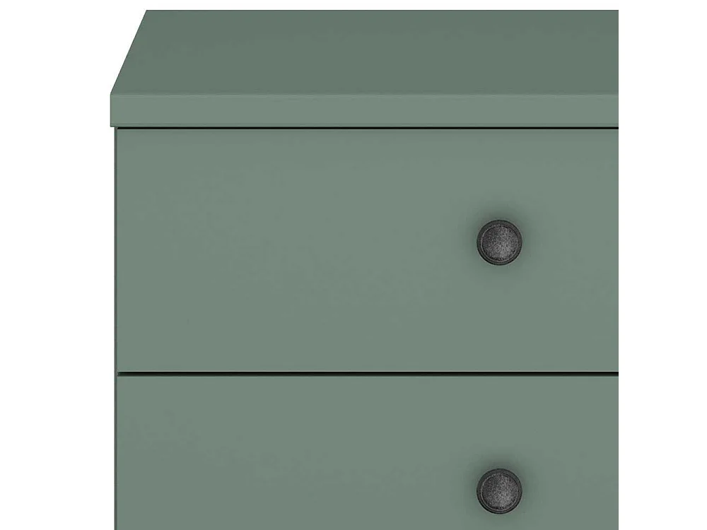 Hochkommode mit vier Schubladen in Graugrün Landhausstil