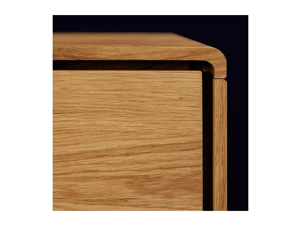 Wohnzimmer Vitrine aus Wildeiche Massivholz 90 cm breit