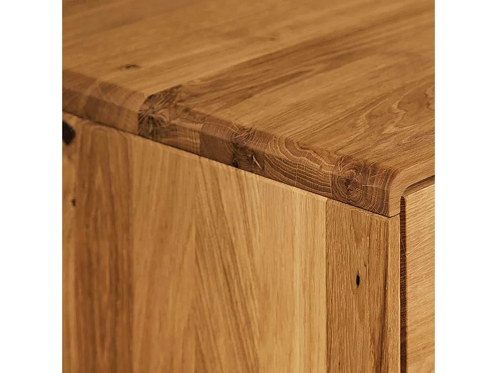 Wohnzimmer Vitrine aus Wildeiche Massivholz 90 cm breit