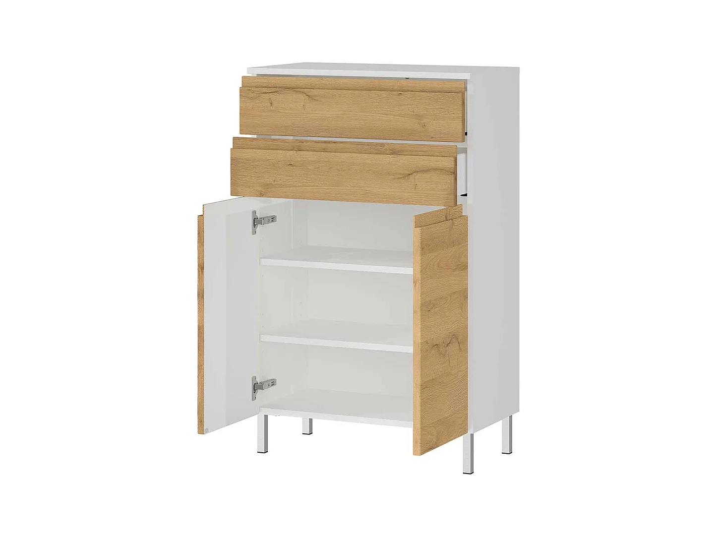 Modernes Highboard Made in Germany Wildeichefarben und Weiß