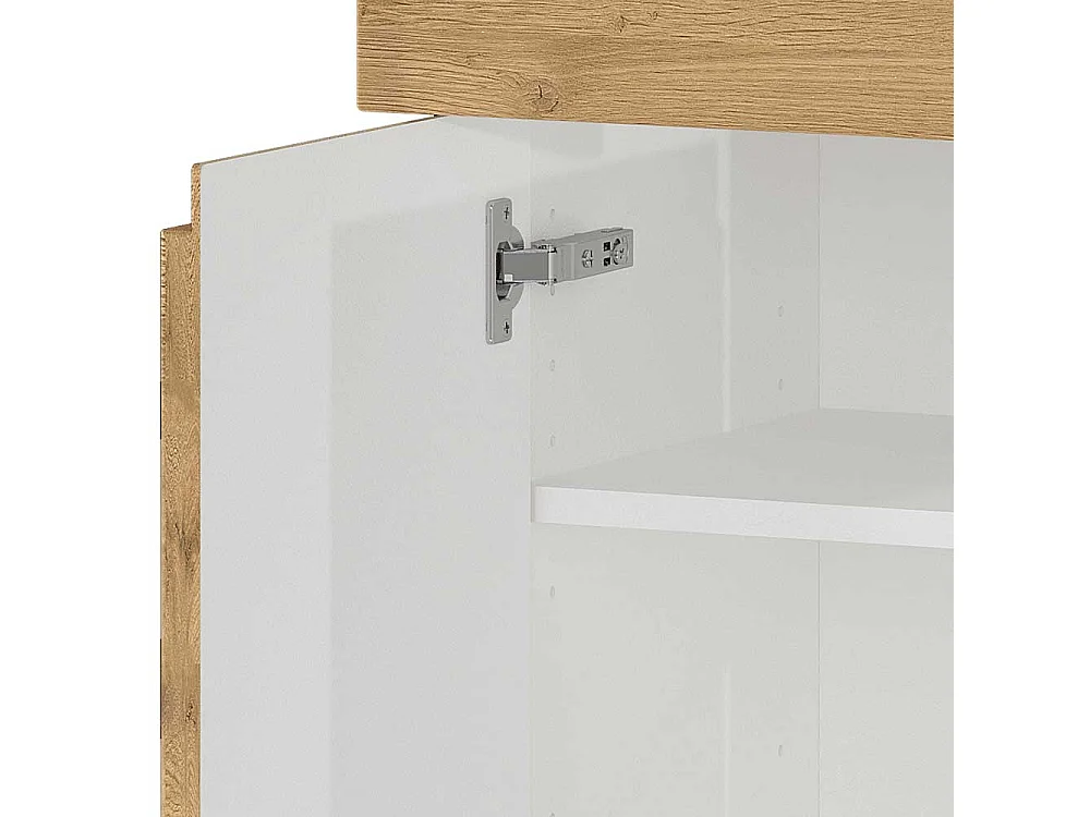 Modernes Highboard Made in Germany Wildeichefarben und Weiß