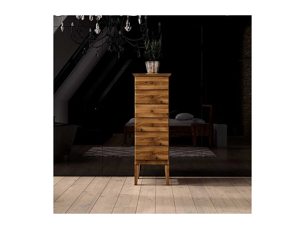 Schubkastenkommode aus Wildeiche Massivholz hoch