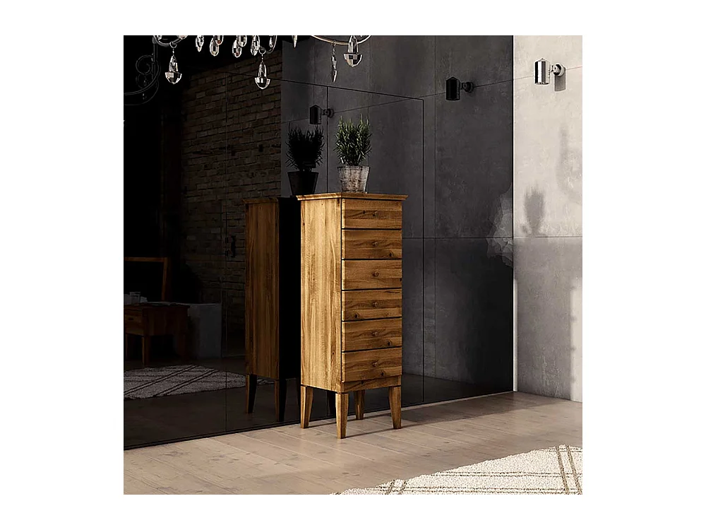 Schubkastenkommode aus Wildeiche Massivholz hoch