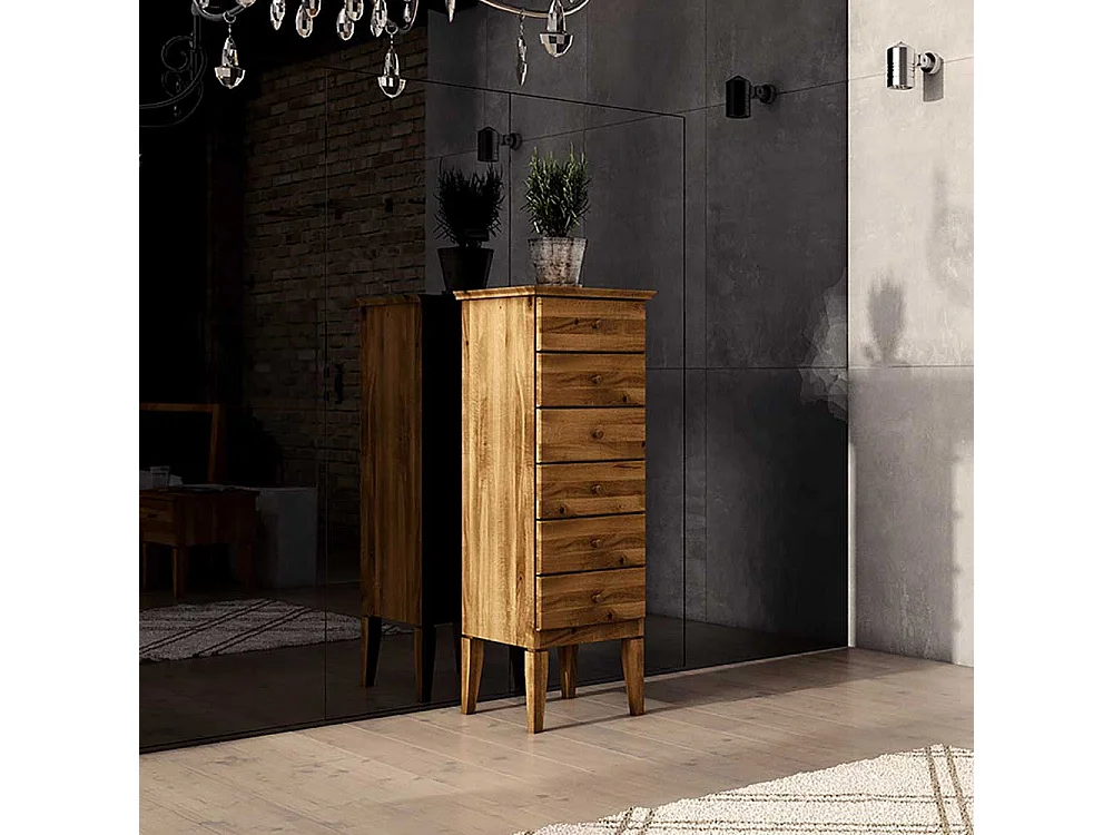 Schubkastenkommode aus Wildeiche Massivholz hoch