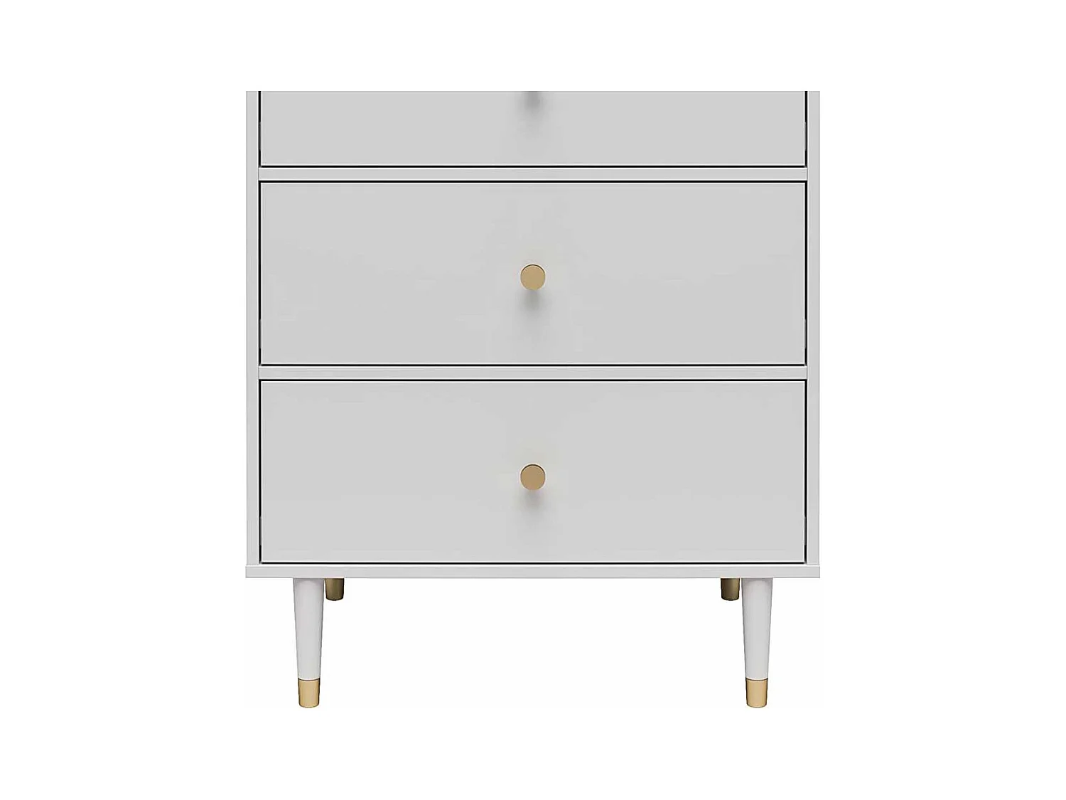 Hohe Schubladenkommode in Hellgrau und Goldfarben 70 cm breit