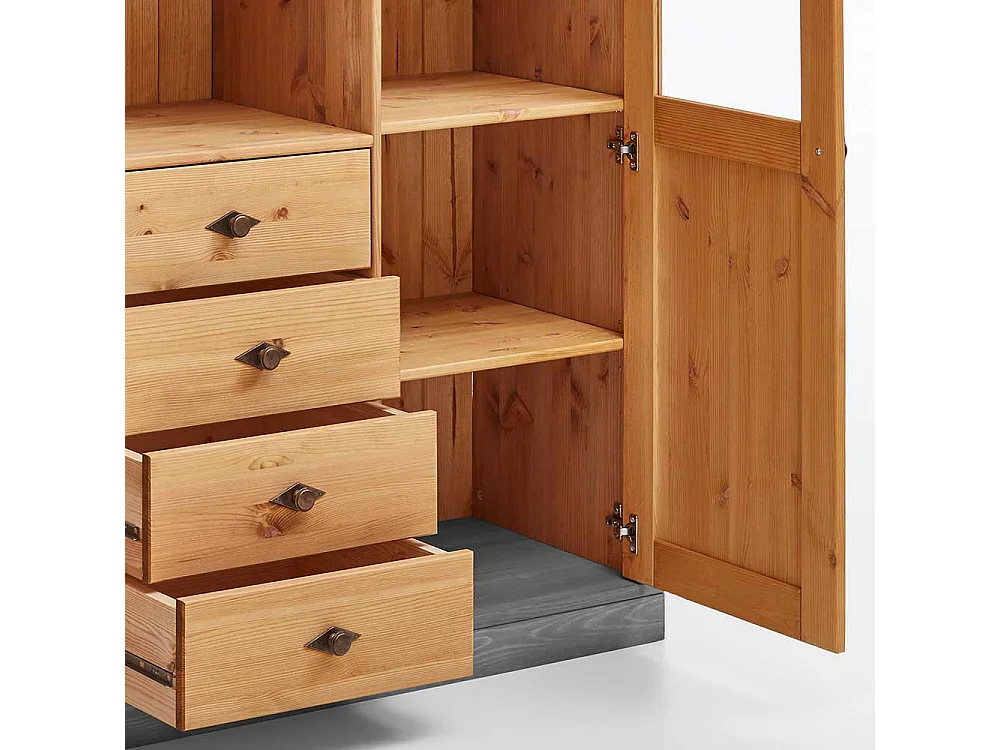 Esszimmer Highboard aus Kiefer teilmassiv 145 cm hoch