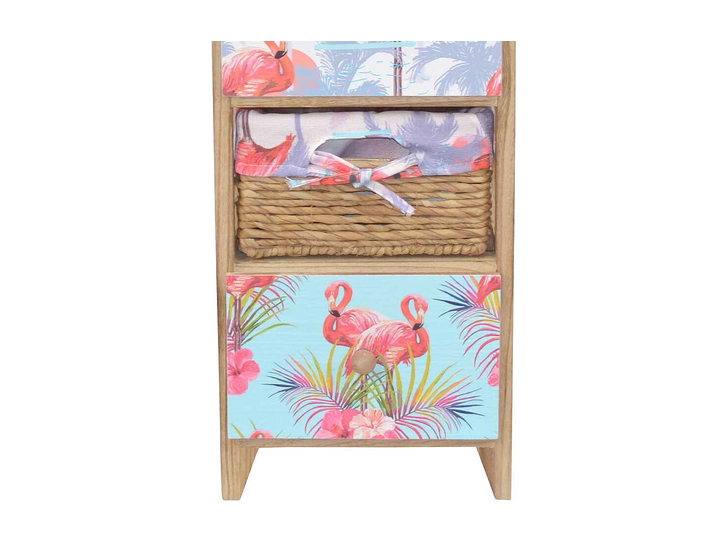 Holzkommode im Flamingo Design 30 cm breit