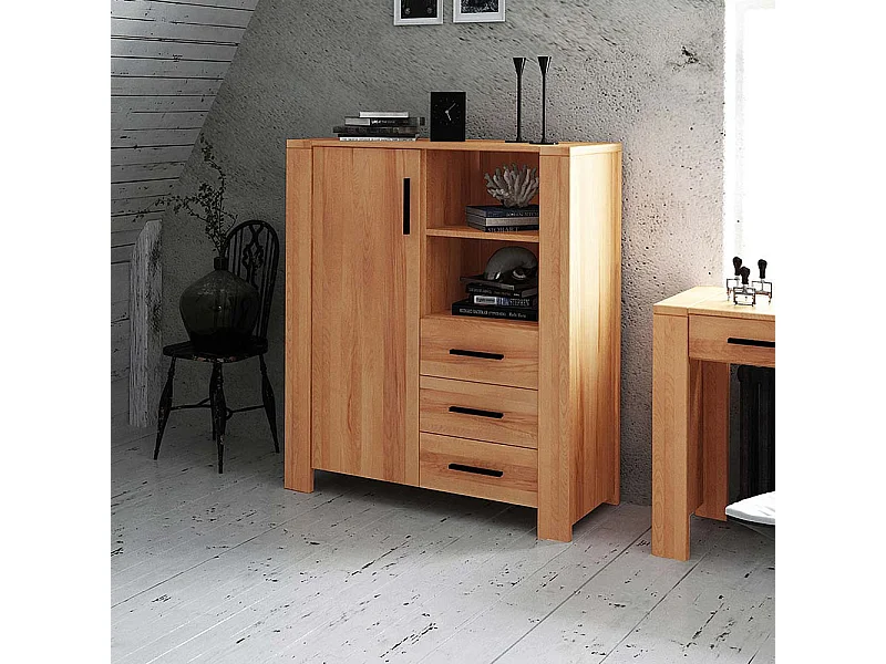 Brotschrank aus Kernbuche Massivholz 110 cm