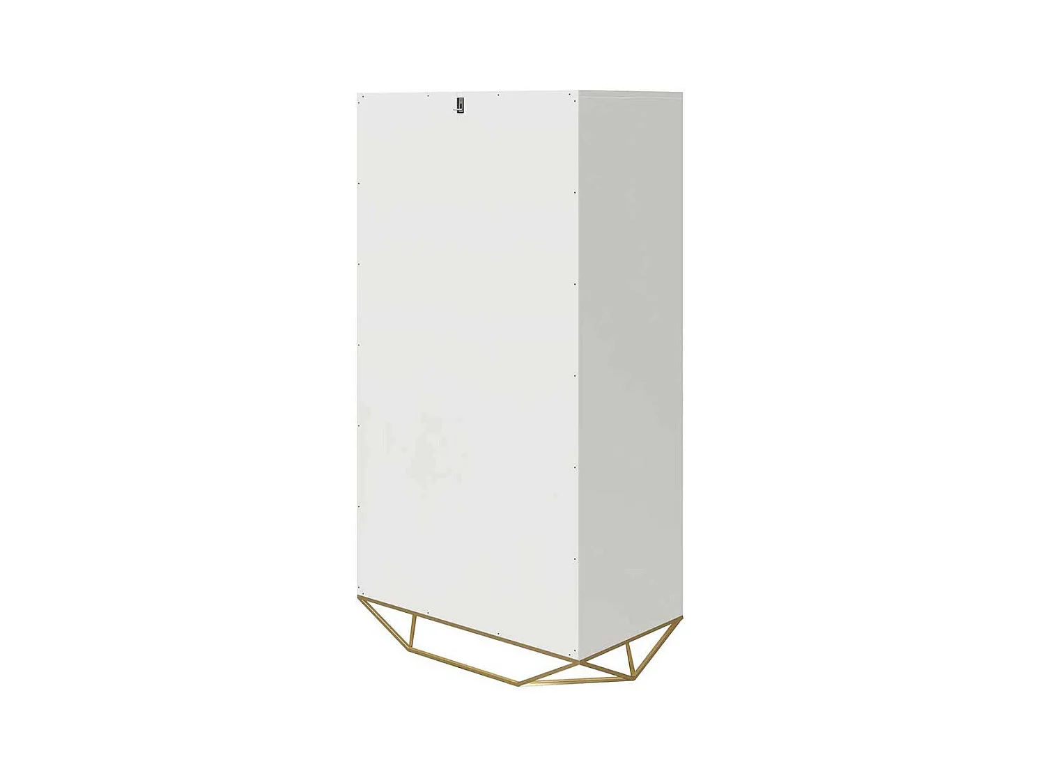 Weiße Hochkommode mit fünf Schubladen Bügelgestell aus Metall