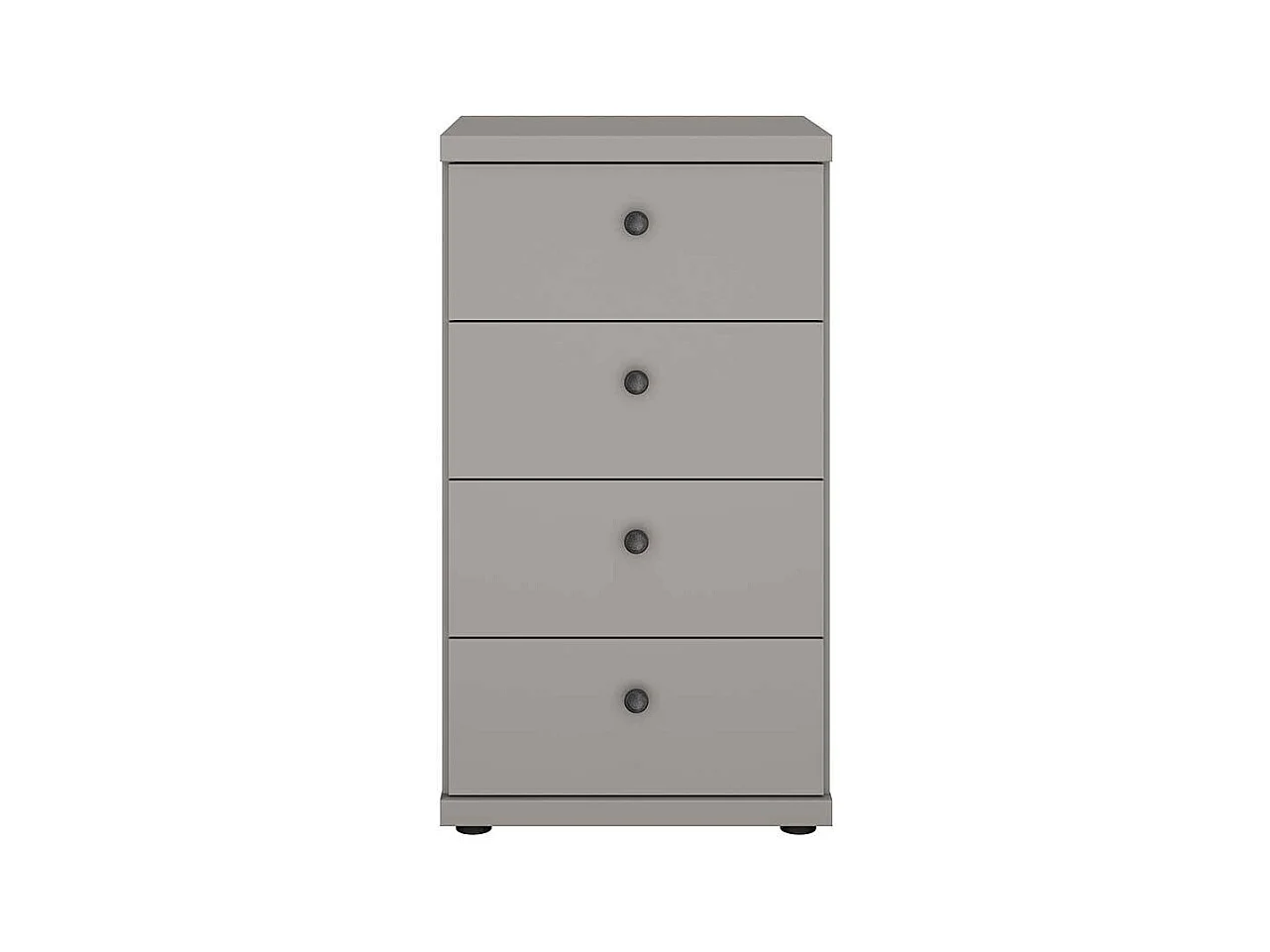 Säulenkommode hellgrau mit vier Schubladen 86 cm hoch - 47 cm breit