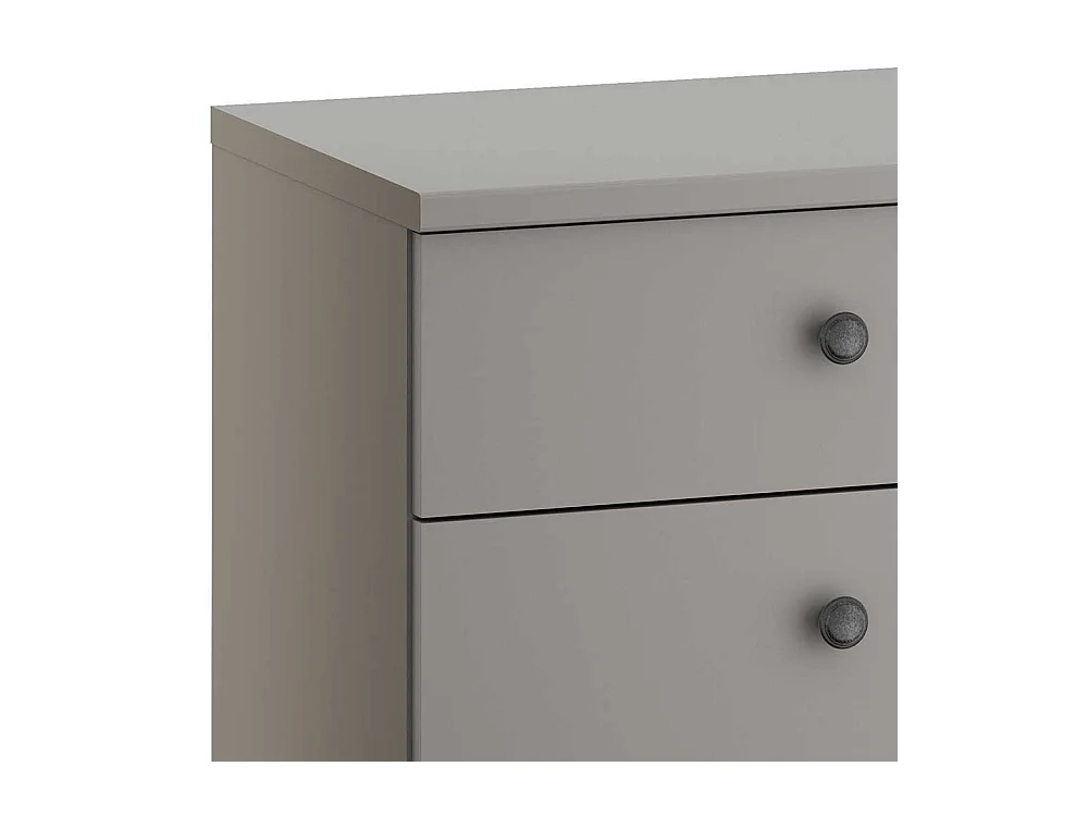 Säulenkommode hellgrau mit vier Schubladen 86 cm hoch - 47 cm breit