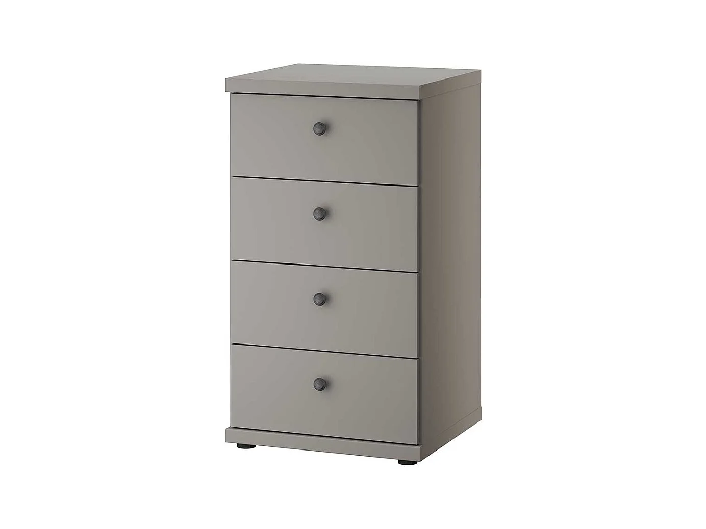 Säulenkommode hellgrau mit vier Schubladen 86 cm hoch - 47 cm breit