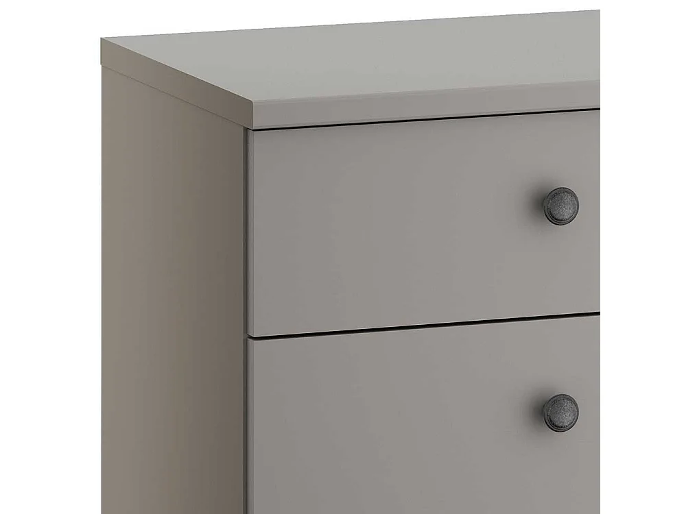 Säulenkommode hellgrau mit vier Schubladen 86 cm hoch - 47 cm breit