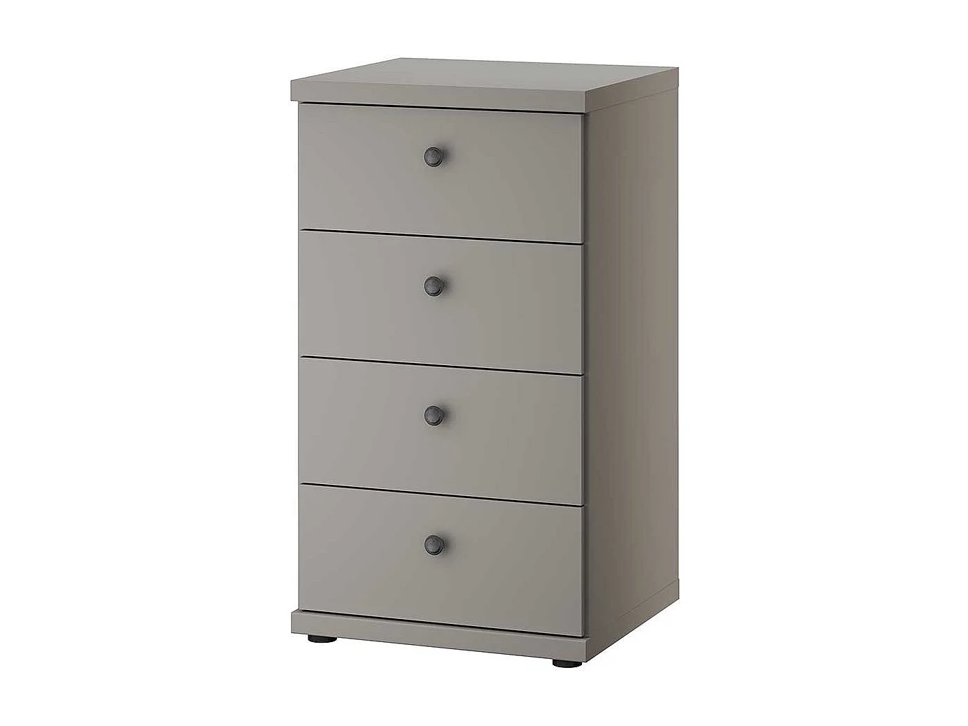 Säulenkommode hellgrau mit vier Schubladen 86 cm hoch - 47 cm breit