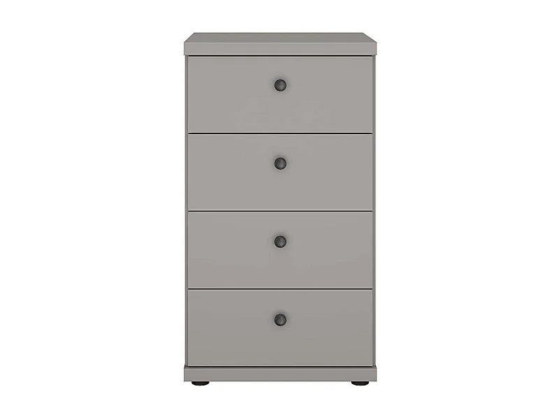 Säulenkommode hellgrau mit vier Schubladen 86 cm hoch - 47 cm breit