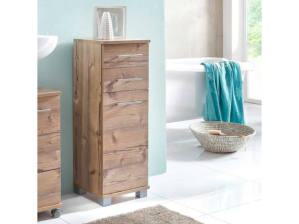 Bad Seitenschrank im Dekor Fichte Grau 1-türig