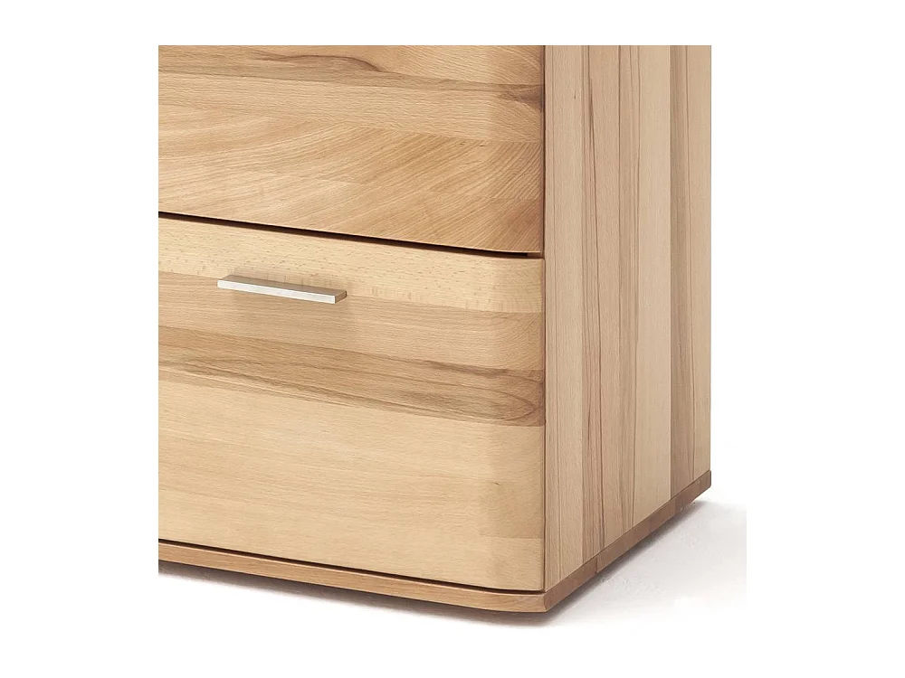 Schubladenkommode Hochkommode mit Metallgriffen in Kernbuchefarben