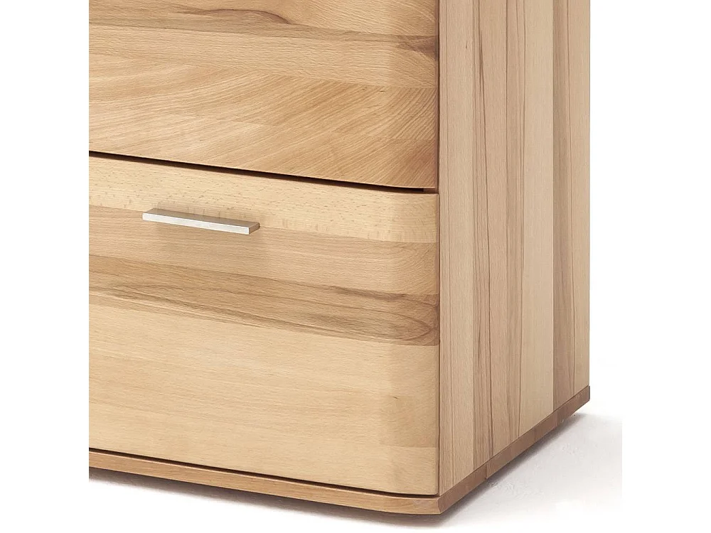 Schubladenkommode Hochkommode mit Metallgriffen in Kernbuchefarben