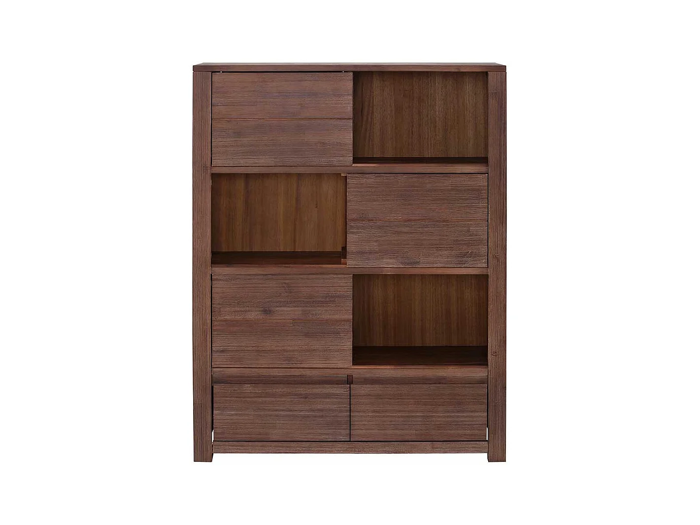 Schiebetüren Highboard aus Akazie Massivholz 100 cm breit