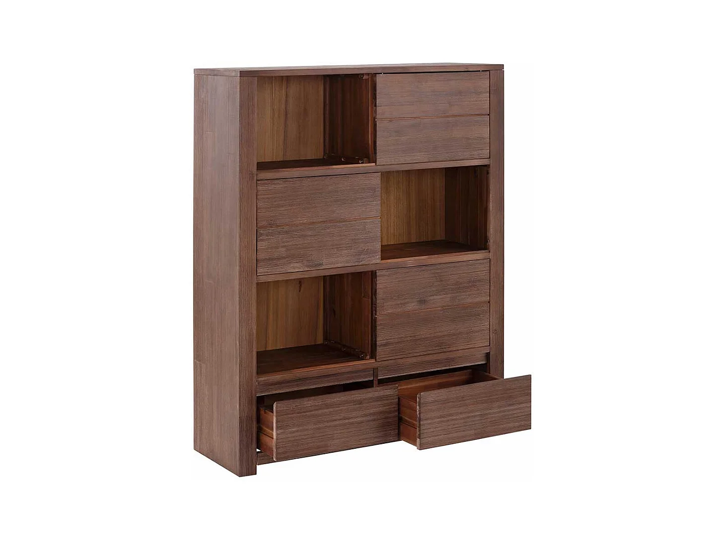 Schiebetüren Highboard aus Akazie Massivholz 100 cm breit