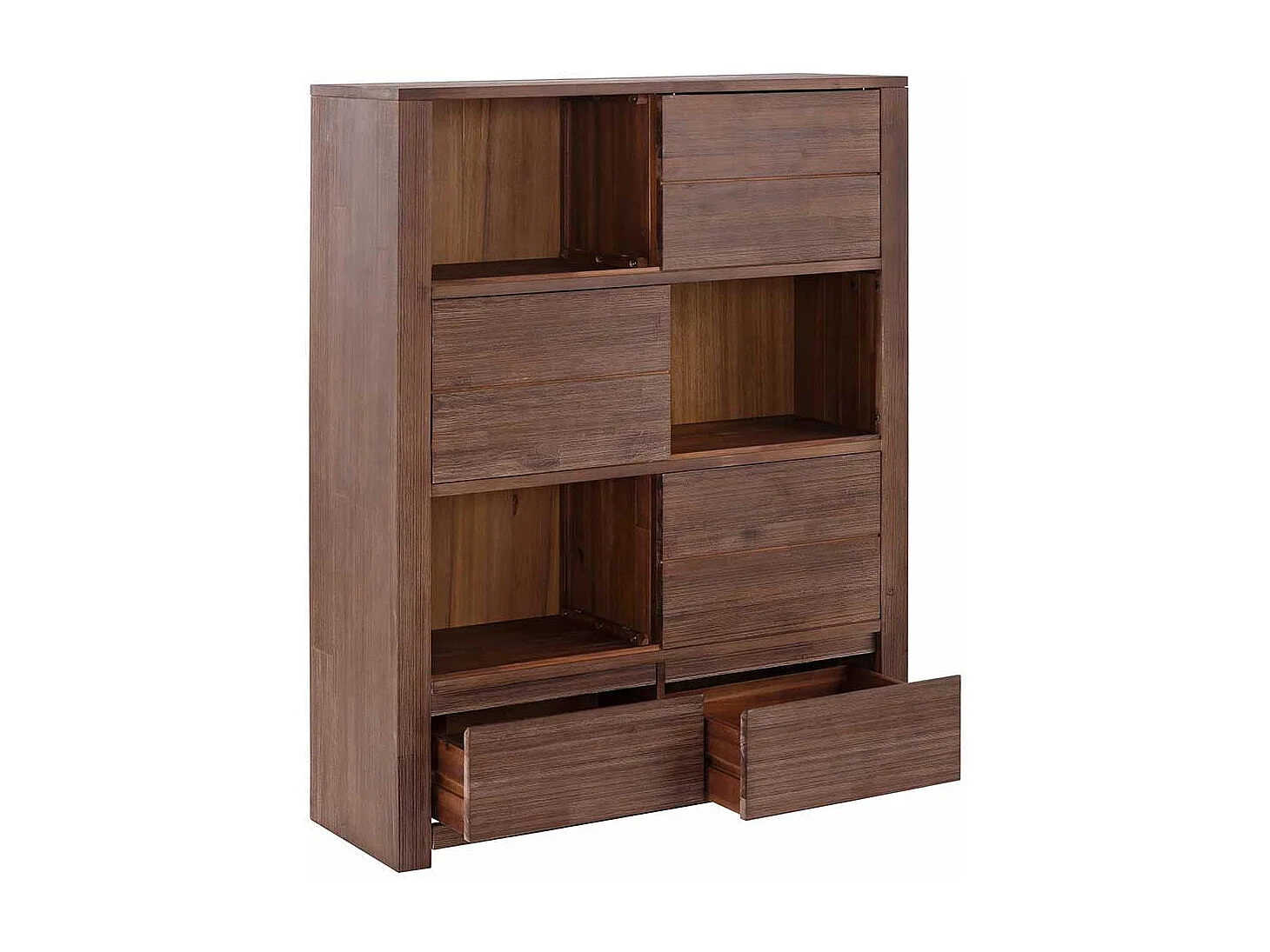 Schiebetüren Highboard aus Akazie Massivholz 100 cm breit