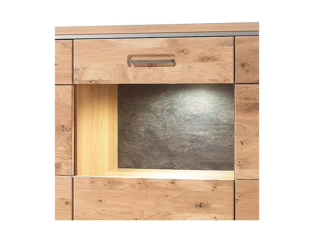 Wohnzimmer Anrichte in Asteiche Bianco furniert Landhausstil