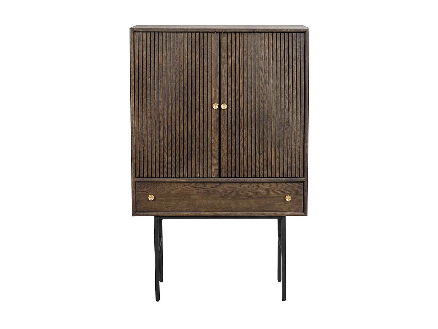 Vertiko in Eiche dunkel und Schwarz Retrostil