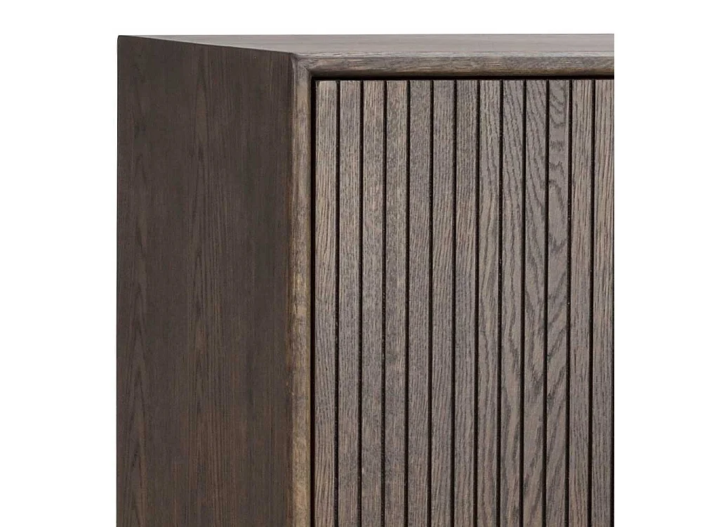 Vertiko in Eiche dunkel und Schwarz Retrostil