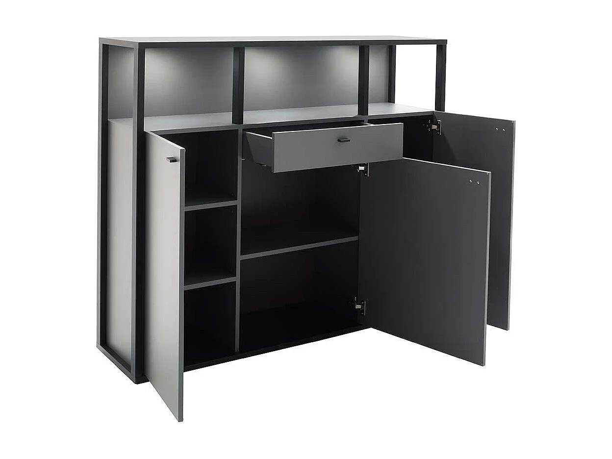 Wohnzimmer Highboard in Grau Anthrazit