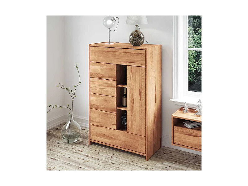 Brotschrank aus Kernbuche Massivholz 90 cm breit