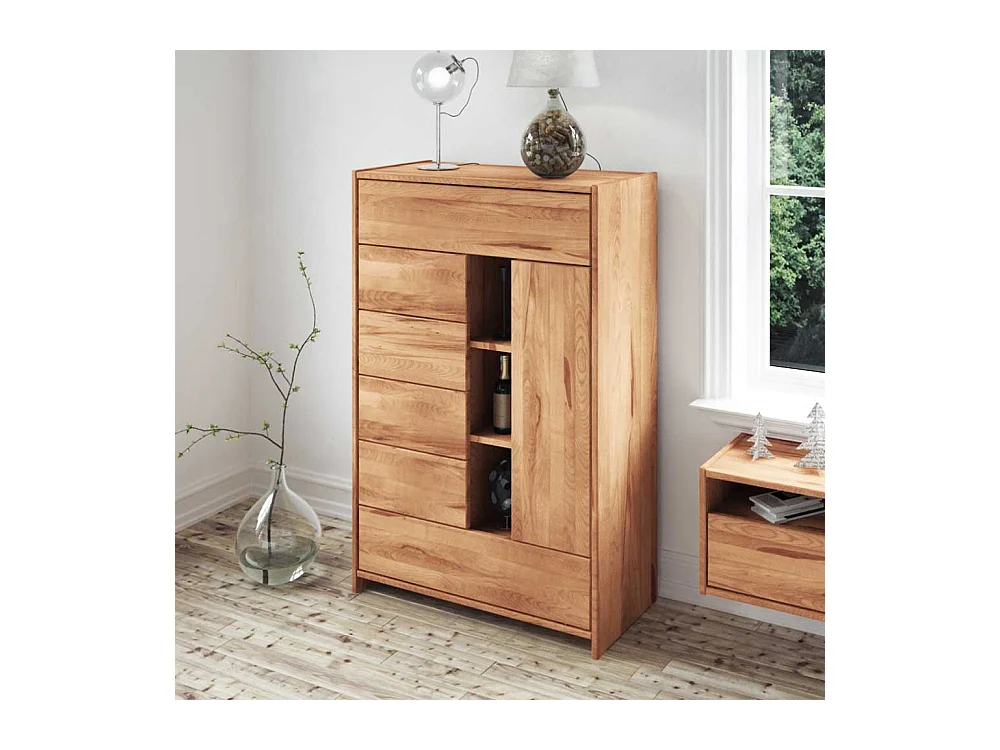 Brotschrank aus Kernbuche Massivholz 90 cm breit