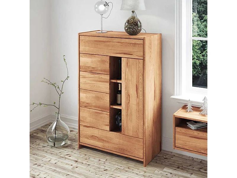 Brotschrank aus Kernbuche Massivholz 90 cm breit