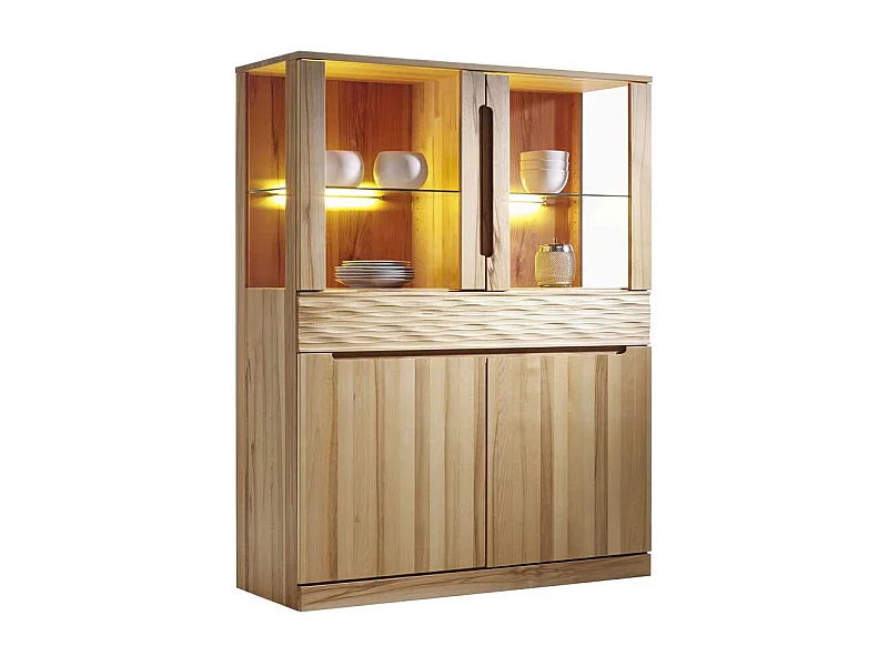 Esszimmer Highboard aus Kernbuche massiv geölt LED Beleuchtung