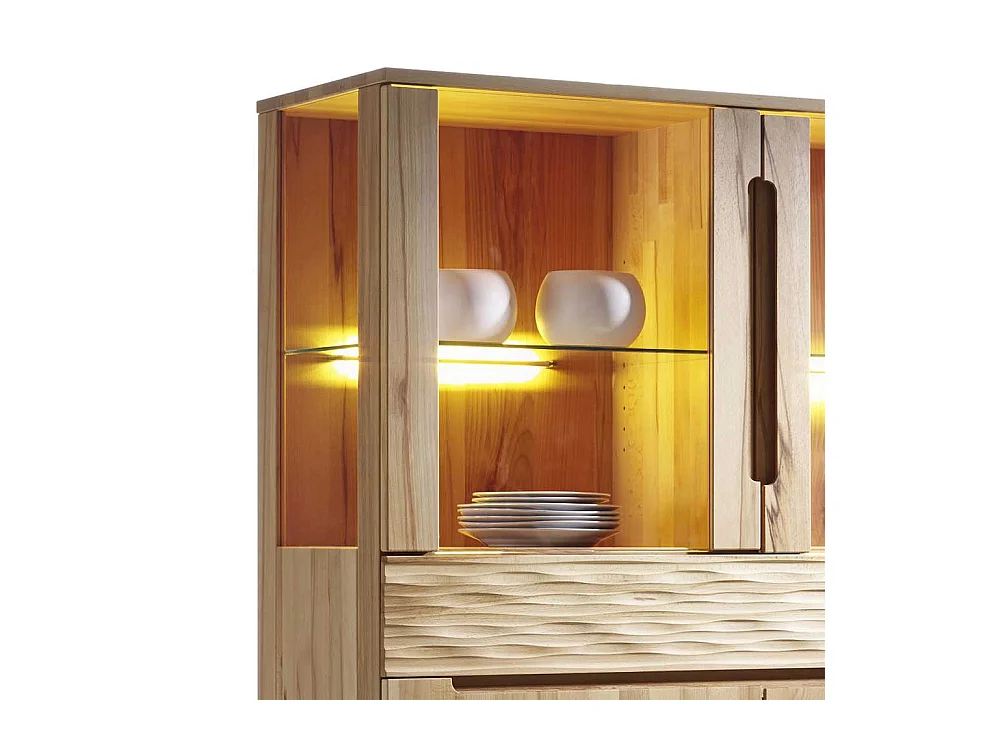 Esszimmer Highboard aus Kernbuche massiv geölt LED Beleuchtung