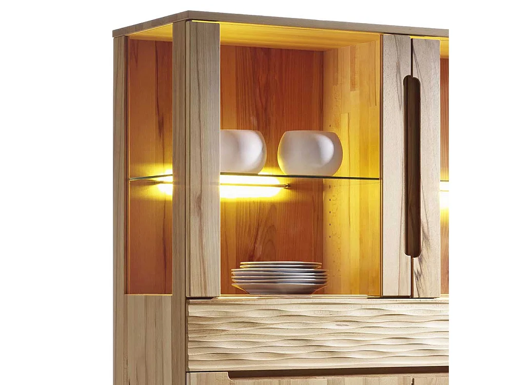 Esszimmer Highboard aus Kernbuche massiv geölt LED Beleuchtung