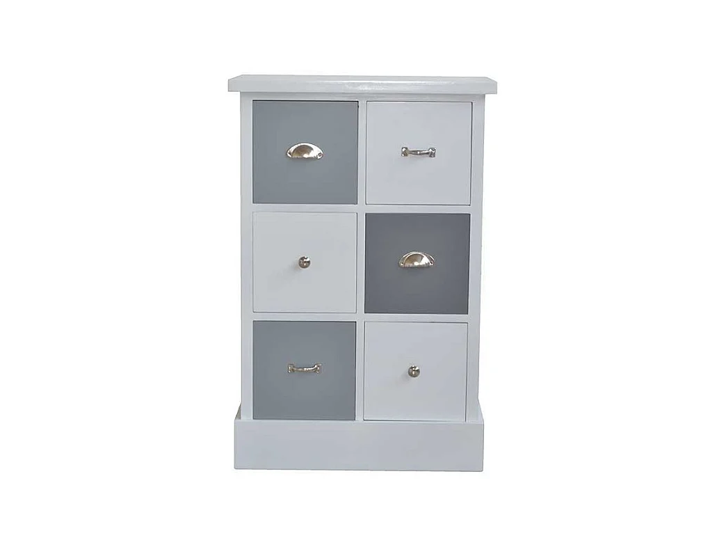 Hochkommode in Weiß und Grau 40 cm