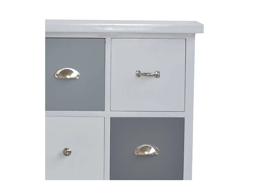 Hochkommode in Weiß und Grau 40 cm