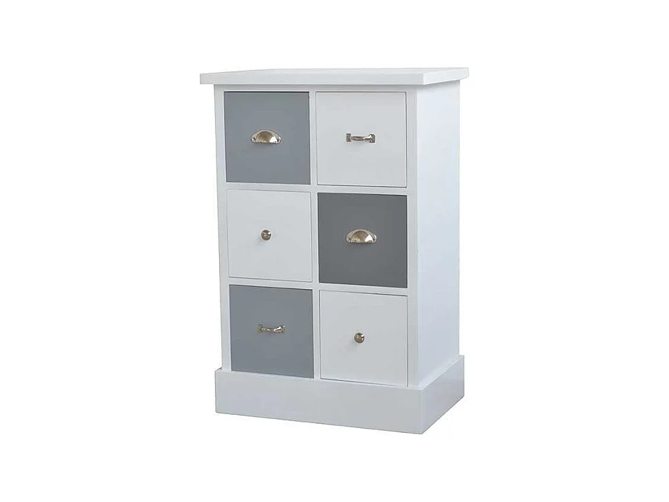 Hochkommode in Weiß und Grau 40 cm