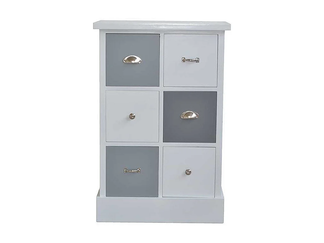 Hochkommode in Weiß und Grau 40 cm