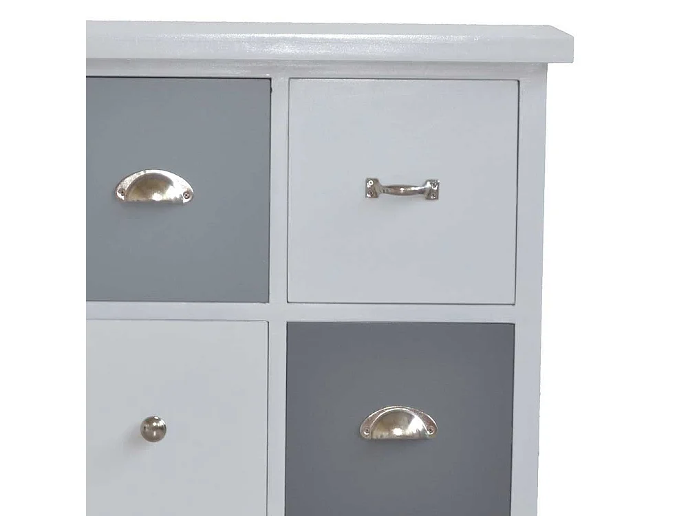 Hochkommode in Weiß und Grau 40 cm