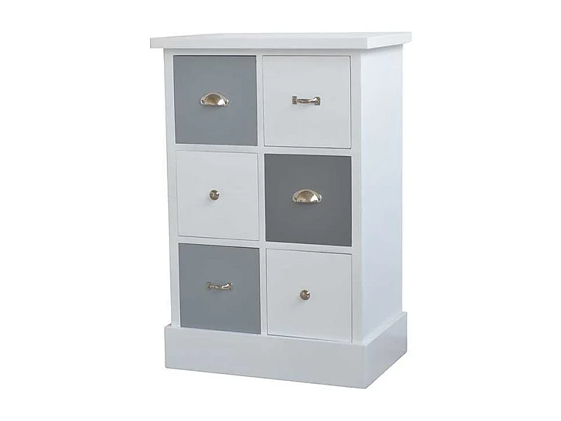 Hochkommode in Weiß und Grau 40 cm