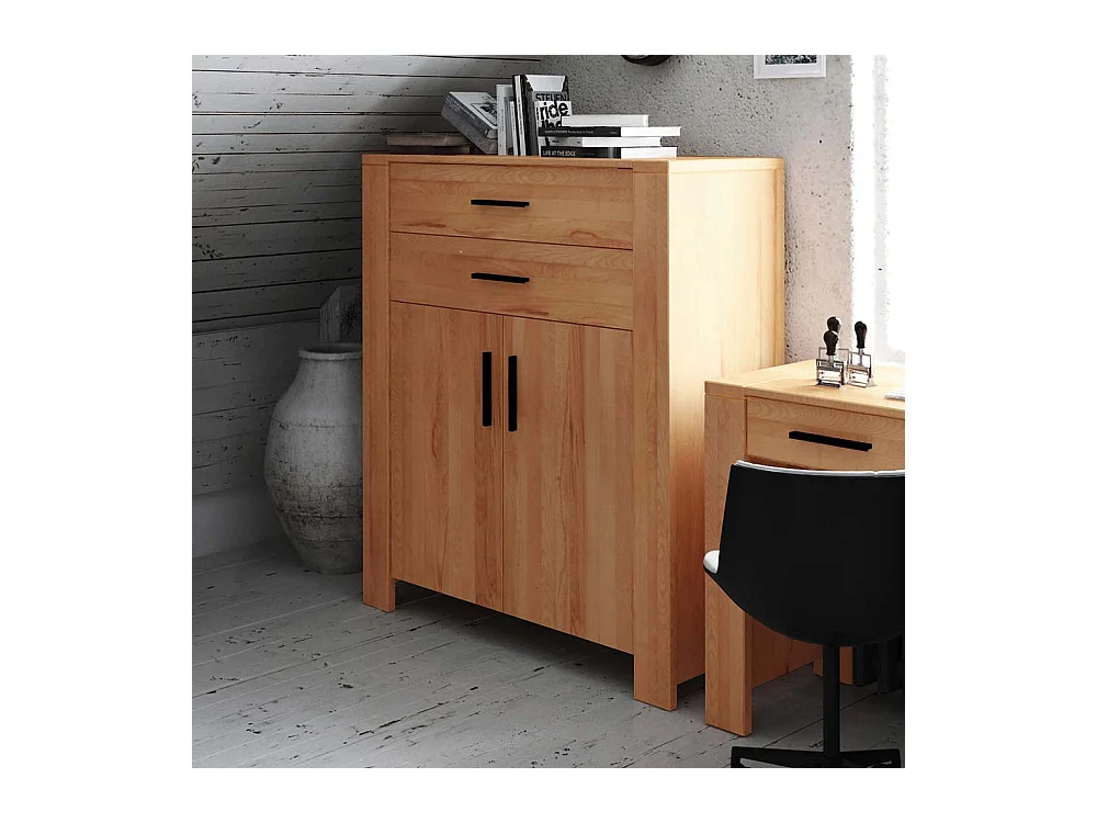 Wohnzimmer Highboard aus Kernbuche Massivholz 2 türig