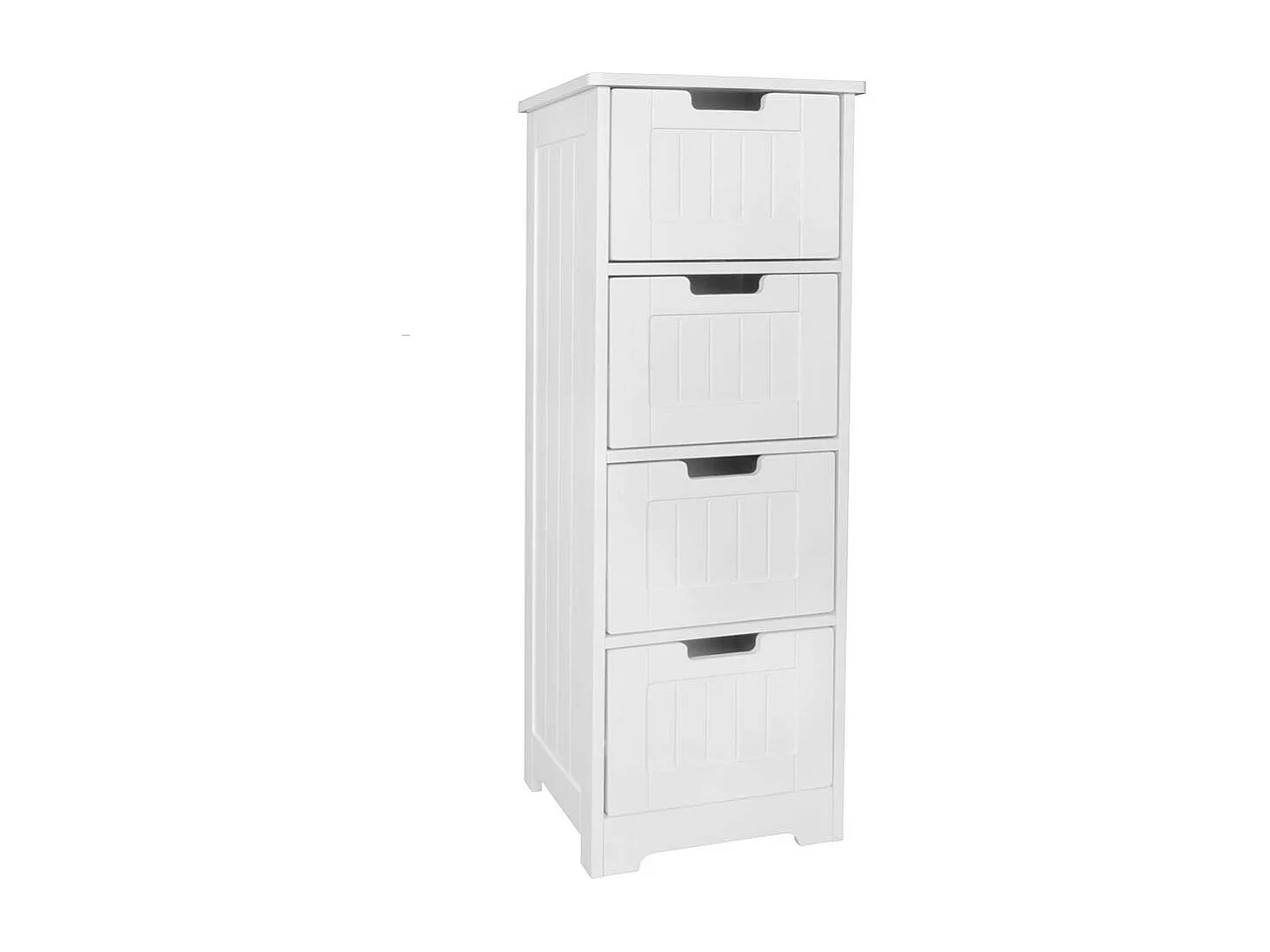 Badkommode weiss mit vier Schubladen Landhausstil