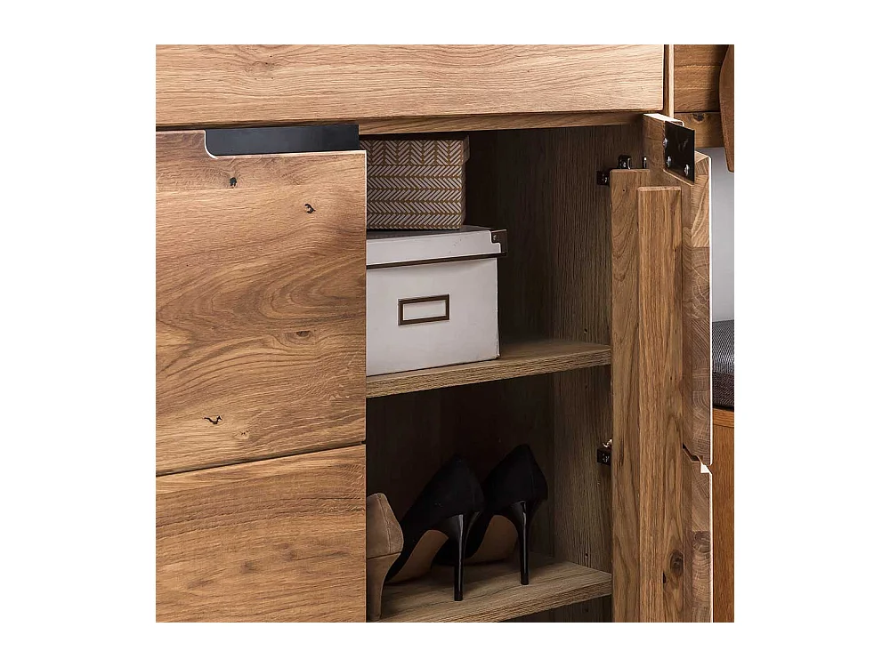 Garderobenkommode teilmassiv in Eichefarben einer Schublade