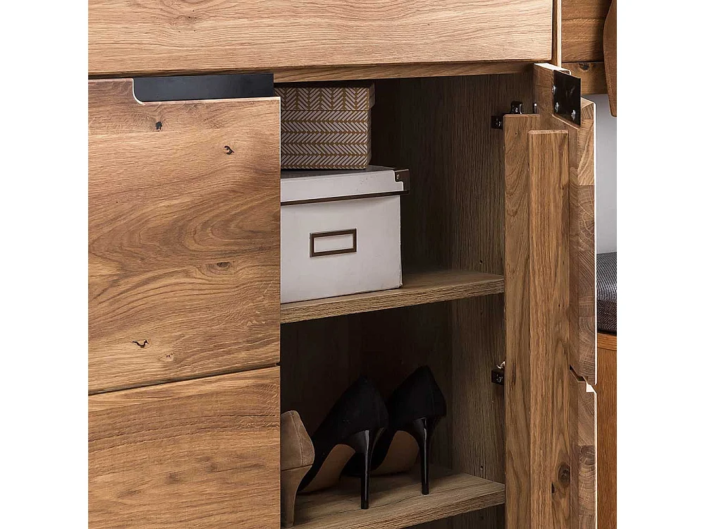 Garderobenkommode teilmassiv in Eichefarben einer Schublade