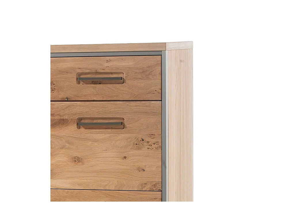 Wohnzimmer Anrichte in Asteiche Bianco furniert Landhausstil