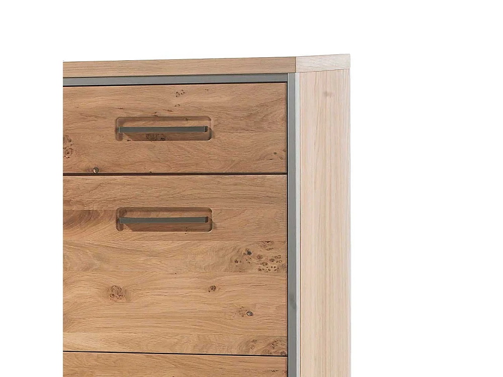 Wohnzimmer Anrichte in Asteiche Bianco furniert Landhausstil