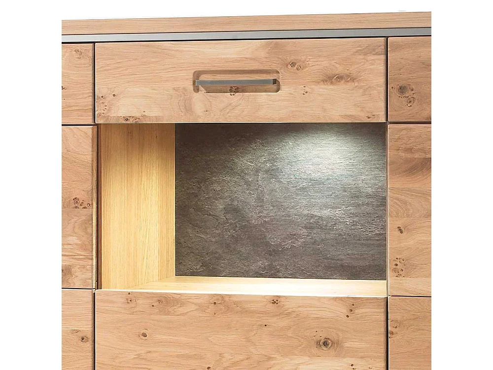 Wohnzimmer Anrichte in Asteiche Bianco furniert Landhausstil